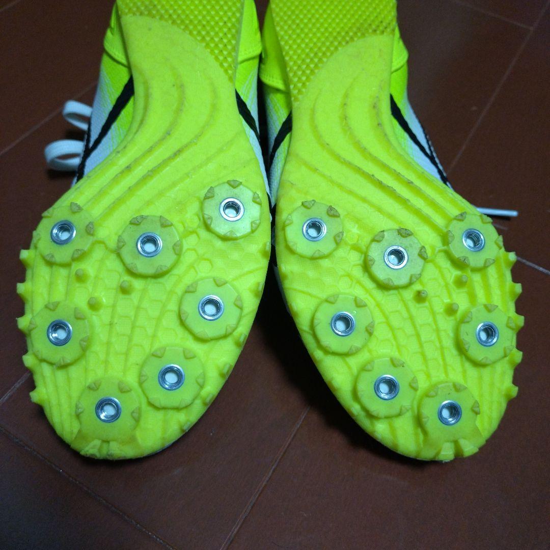 ASICS スパイクシューズ ホワイト/イエロー　ヒートスプリント　24.5cm