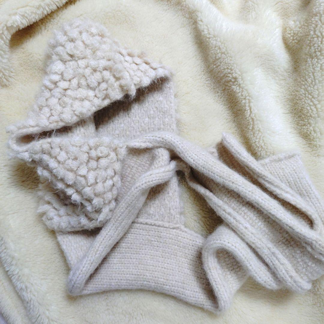 ORIENT MILLINERY PIGMO KNIT HOODIE アイボリー