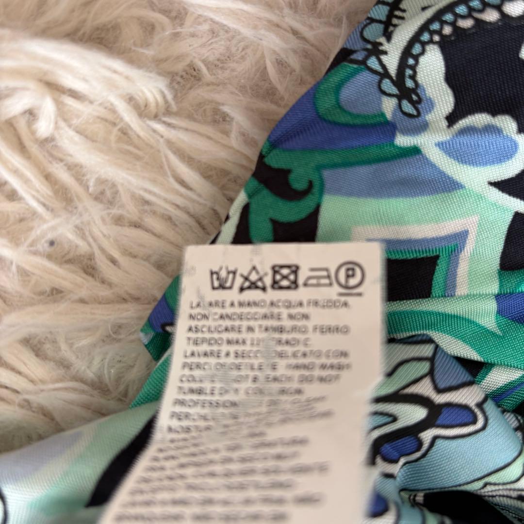 マレーラ　マックスマーラ　ペイズリー柄マキシ丈ワンピース　ドレープ　ブルー　M