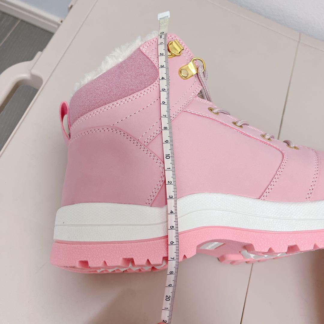 ✦防寒ブーツ 防水 トレッキングブーツ 26cm ピンク 雪 スノー靴