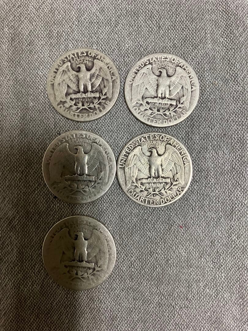 福*ん様 アメリカ 25セント銀貨　（銀90%） 19点まとめ売り！　※バラ売り