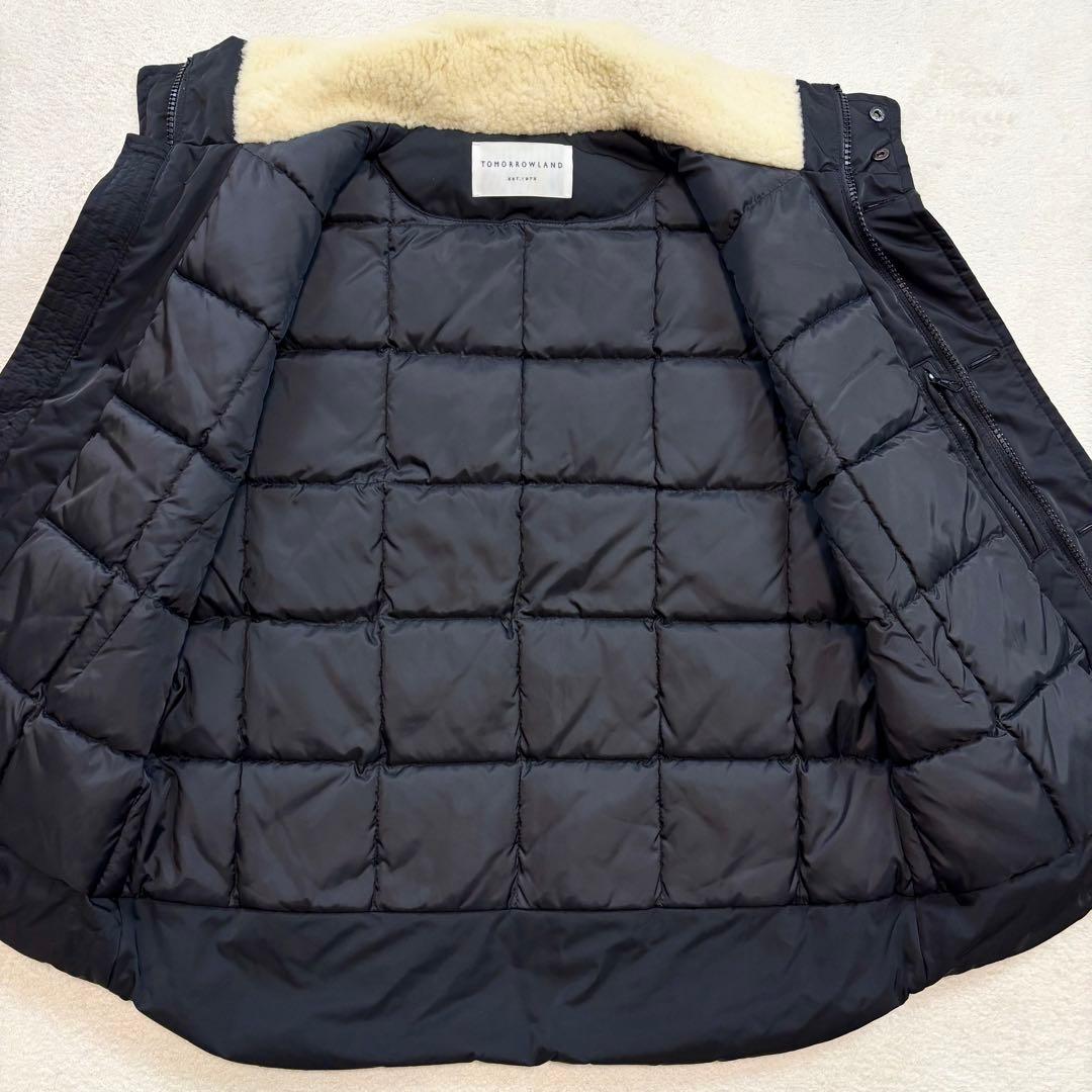 極美品 トゥモローランド ダウンベスト ムートンボア キルティング ブラック