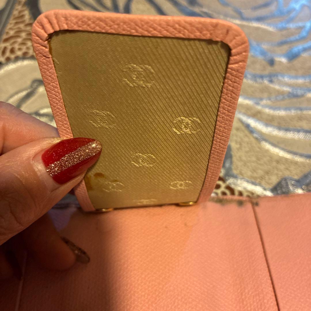 CHANEL ピンク レザー キーケース シリアル番号有り