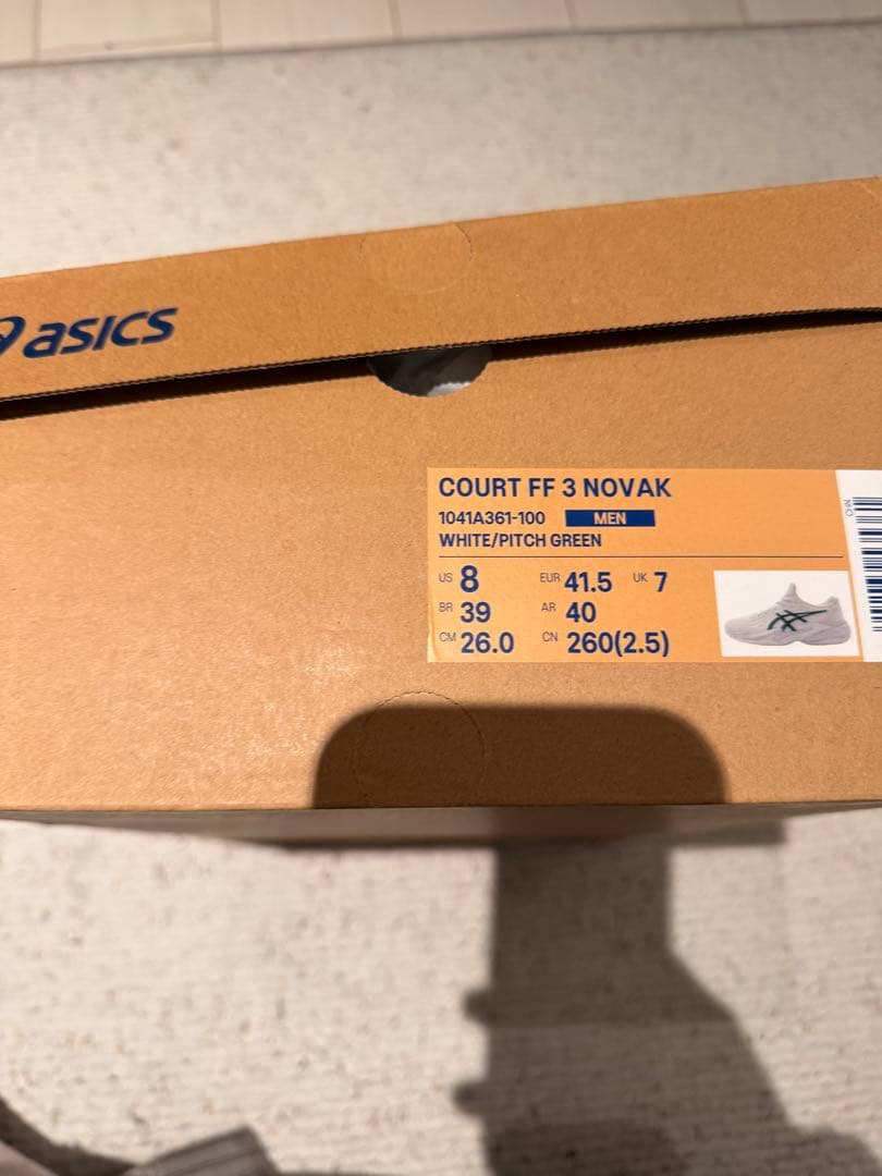 ASICS COURT FF 3 NOVAK ホワイト/ピッチグリーン 40