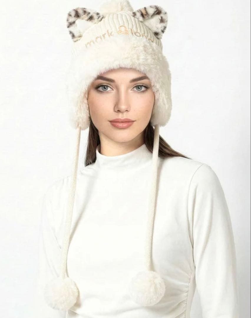 レディースウェア MARK&LONA Furry Cat Beanie