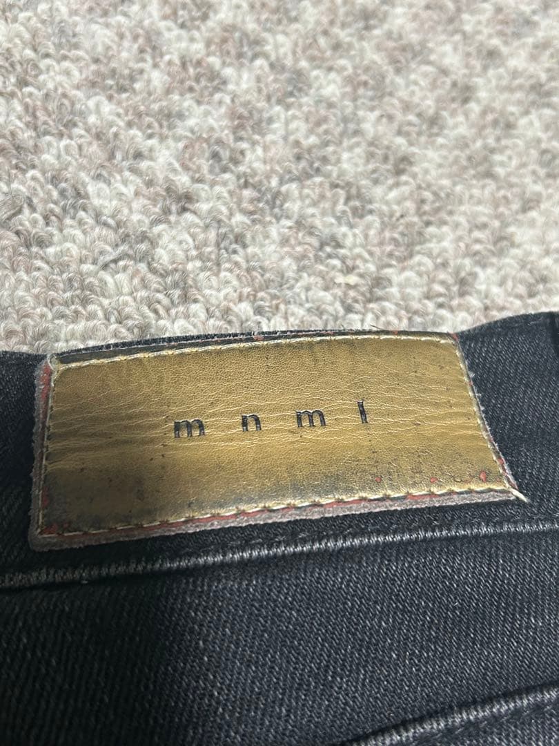 mnml ブラック ダメージスキニージーンズ