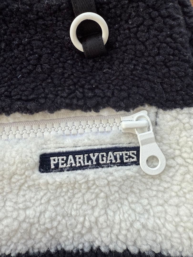 パーリーゲイツ　ストライプスカート　裏メッシュ ボアスカート　ボーダー　白　黒