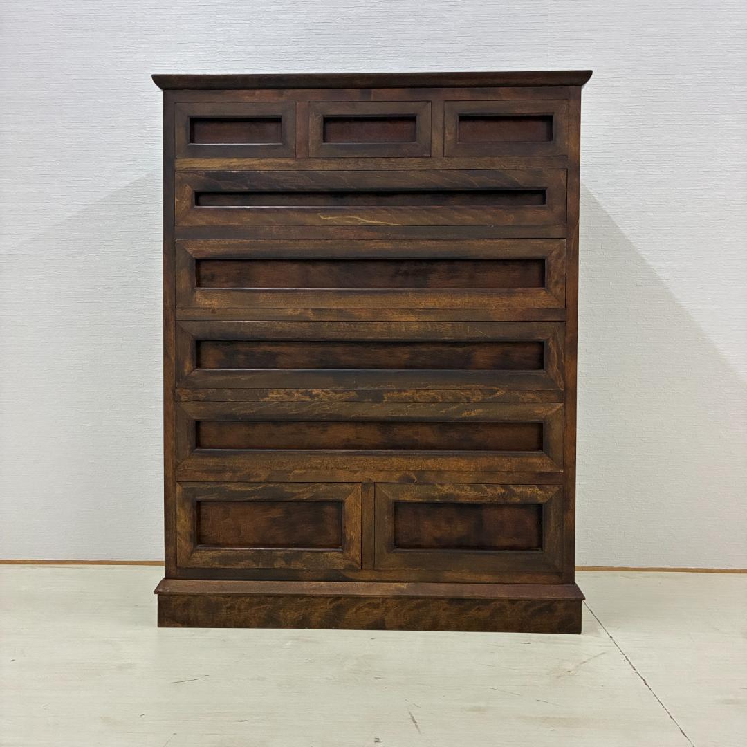 松本民芸　整理箪笥　チェスト　整理箪笥　ズメザクラ無垢材 　古民家