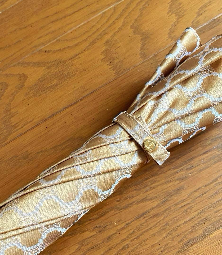 CELINE セリーヌ 雨傘 マカダム総柄ゴールド