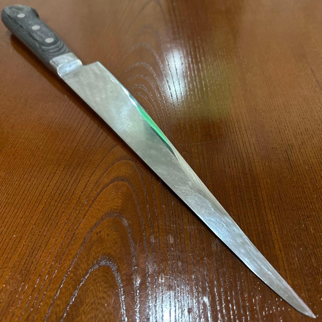 牛刀包丁 宏明作 全長39,5cm刃26cm重約250g厚約2mm ★送料無料