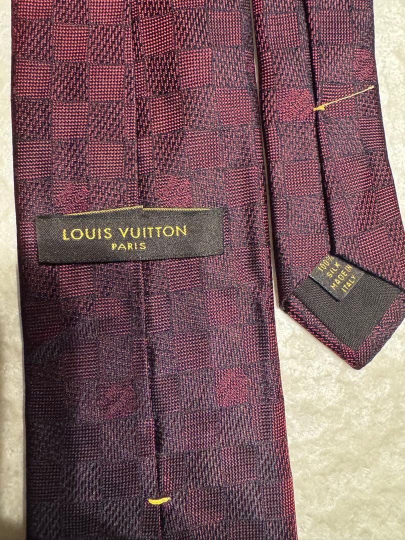 Louis Vuitton バーガンディ ネクタイ　ダミエ
