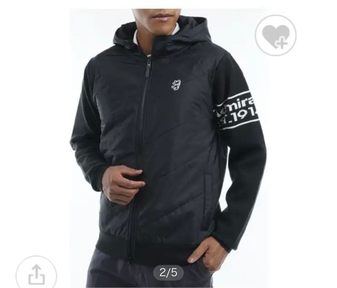 Admiral メンズ ニットパーカー ADMA289 ブラック Lサイズ