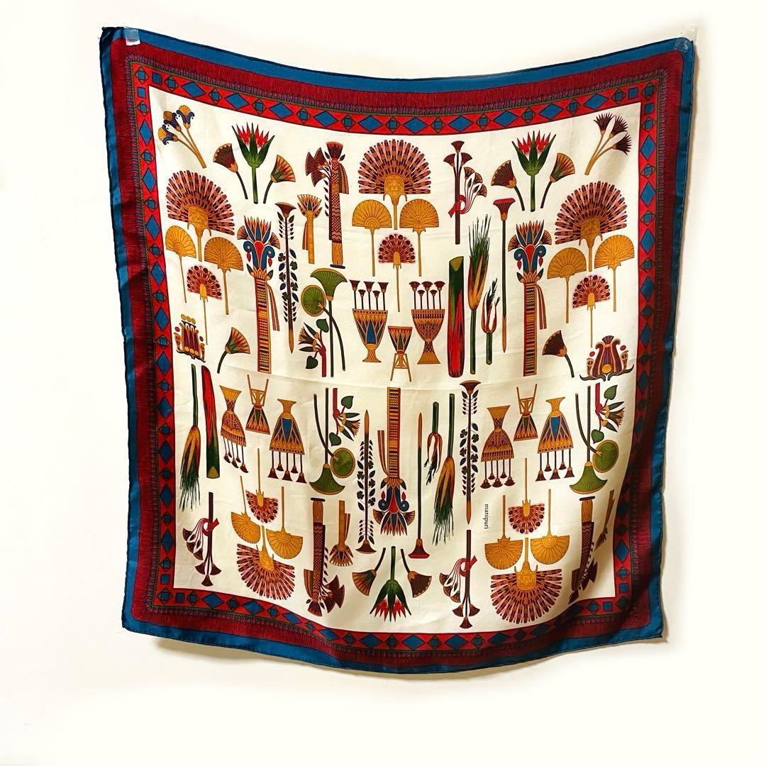 希少✨ manipuri マニプリ シルク スカーフ 総柄