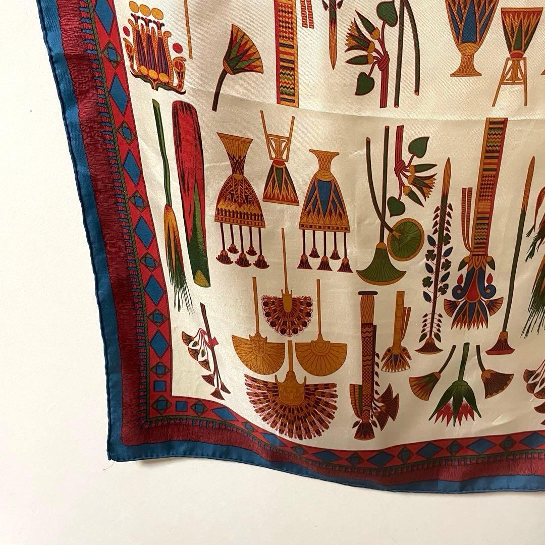 希少✨ manipuri マニプリ シルク スカーフ 総柄