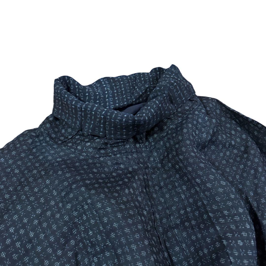 今尾知子創作服 日本製 リネン 麻 ハイネックロングワンピース