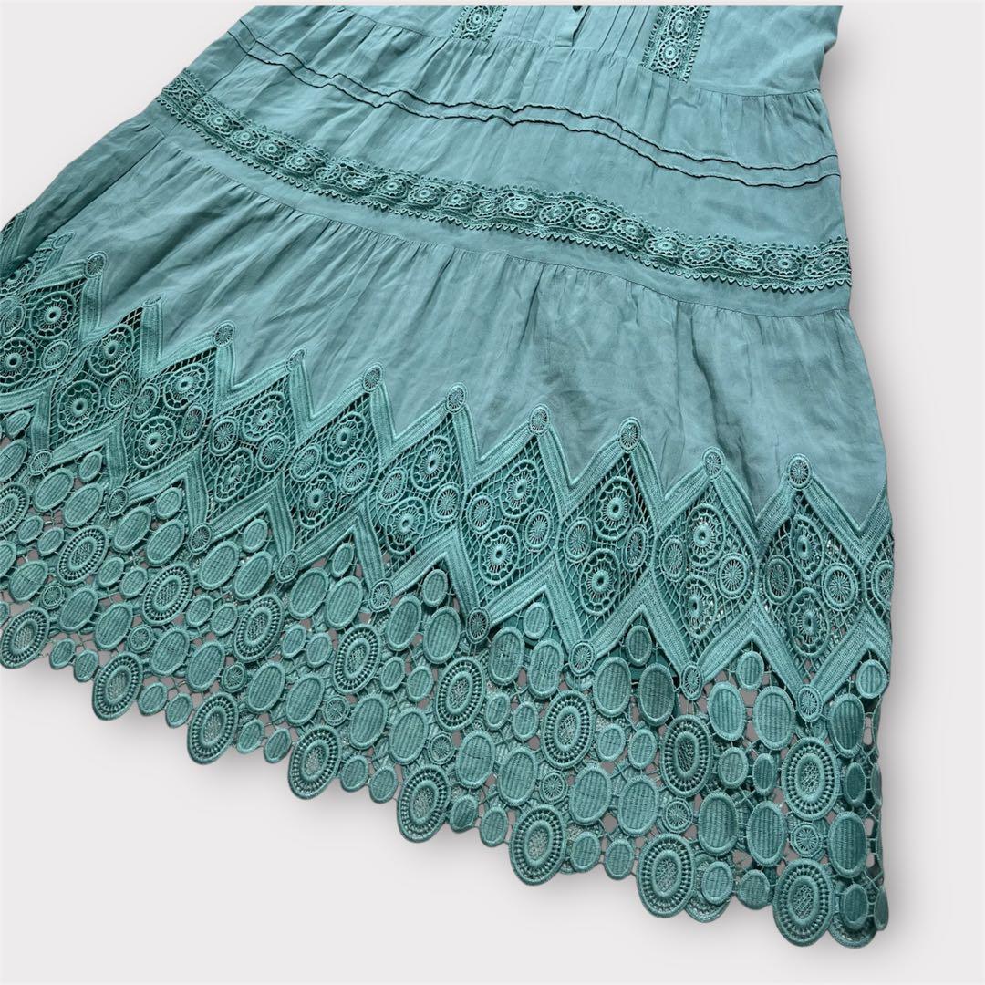 Diagram／グレースコンチネンタルレース切替ワンピースグリーン36上品