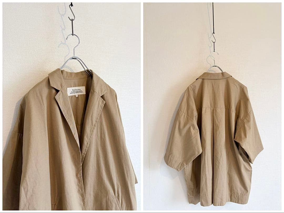 Veritecoeur コットン 羽織りジャケット ゆったり オーバーサイズ