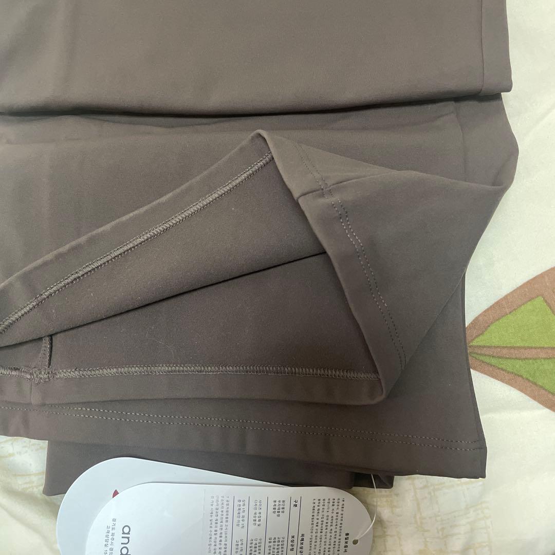 andar aircooling裏起毛ワイドレギンスブラウン