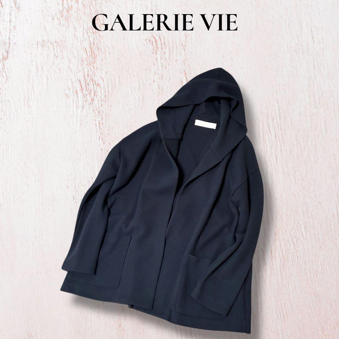 新品 ギャルリーヴィー コットンポリエステル フーデッドコート ネイビー 1