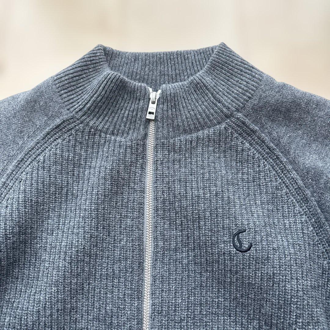 キャロウェイ Callaway メンズ ニットアウター フルジップ　グレー　L