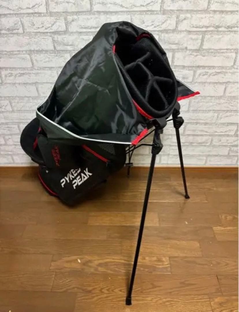 PYKES PEAK スタンドゴルフバッグ ブラック/レッド