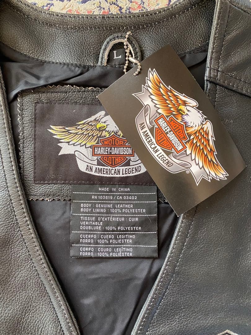 新品未使用Harley-Davidsonレザーベスト スカルベスト 現品限り特価