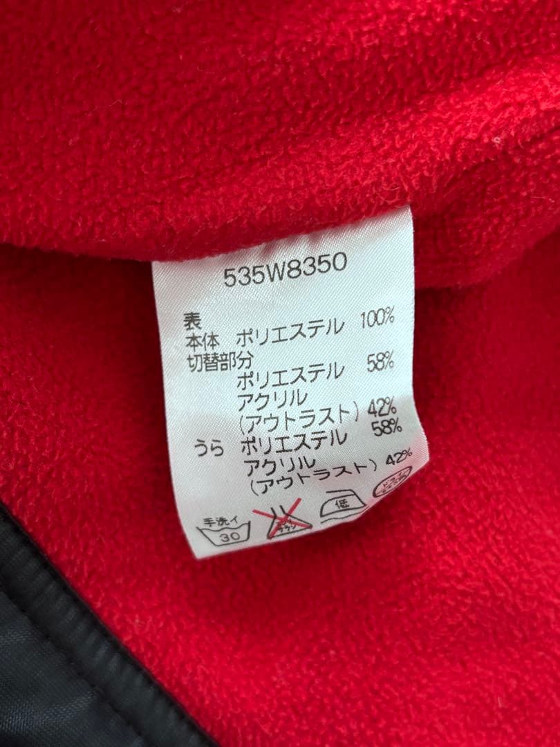 【美品】KENZO ゴルフ 切替フリースベスト 黒×赤 XL相当　ゴルフウェア