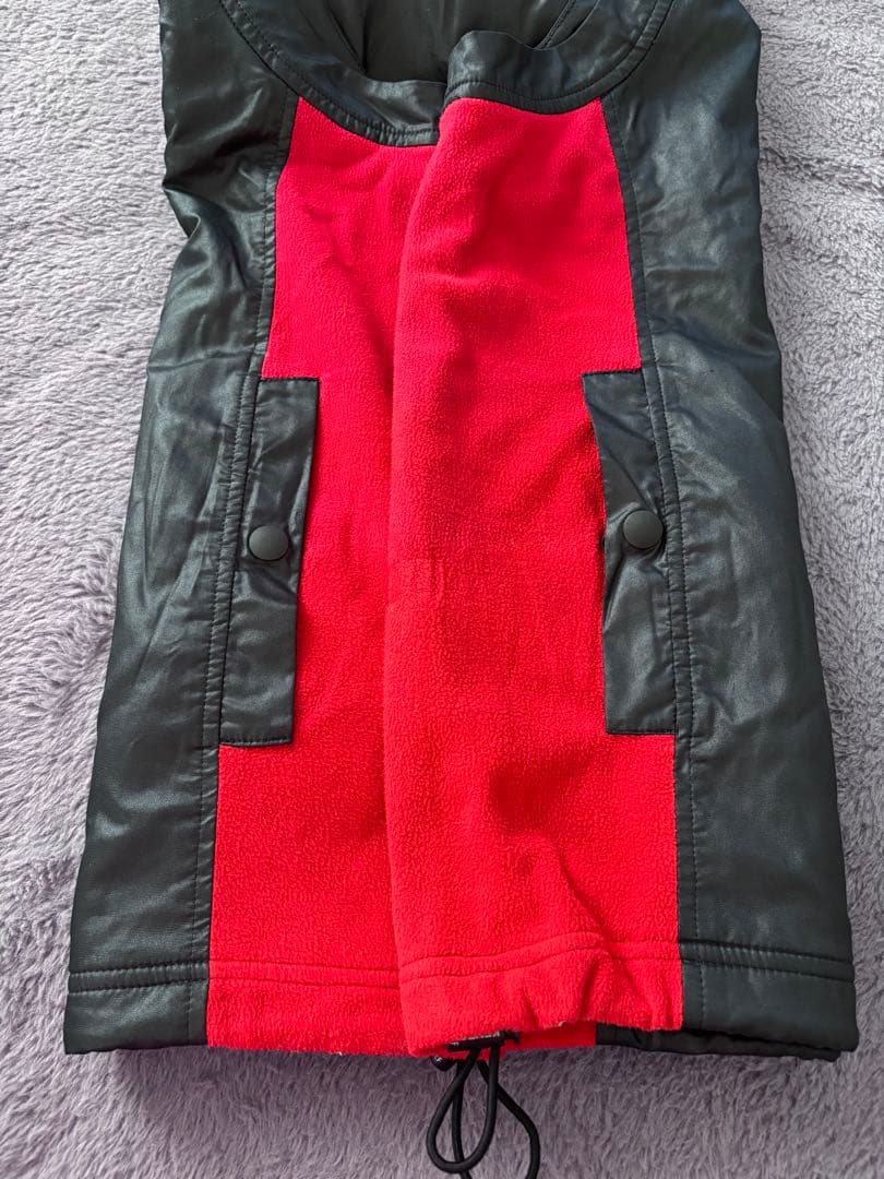 【美品】KENZO ゴルフ 切替フリースベスト 黒×赤 XL相当　ゴルフウェア