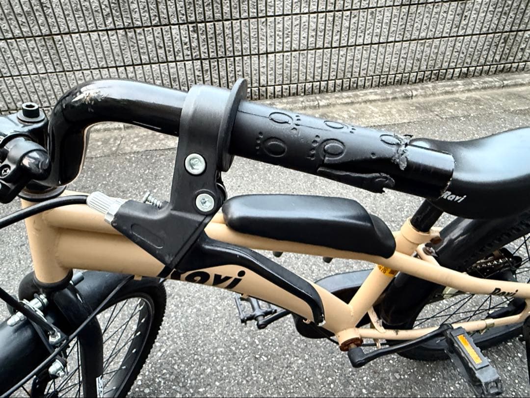 【世田谷区引取可Eizer Ravi 18インチ子供用自転車 ベージュ 小傷あり