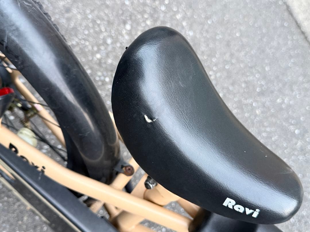 【世田谷区引取可Eizer Ravi 18インチ子供用自転車 ベージュ 小傷あり