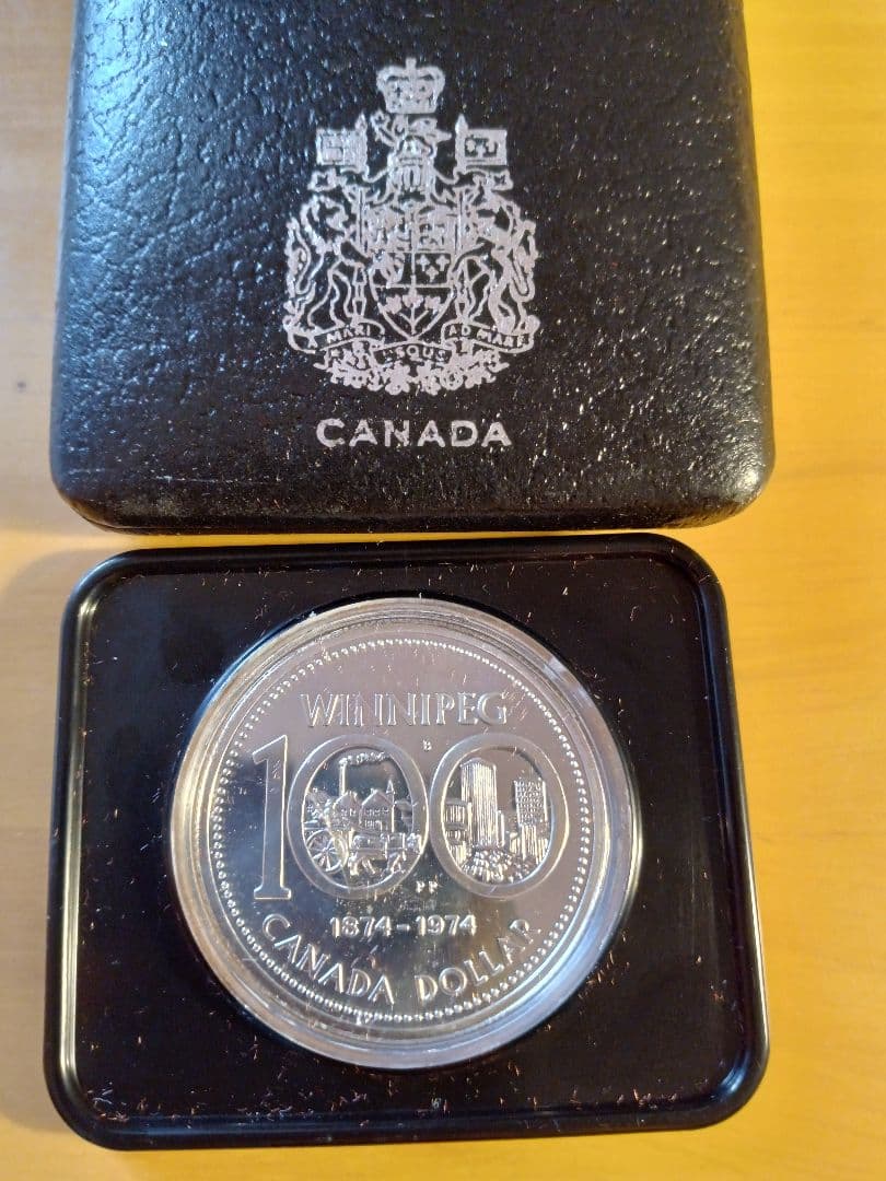 1974年 カナダ ウィニペグ100周年記念 銀0.500 1ドル銀貨