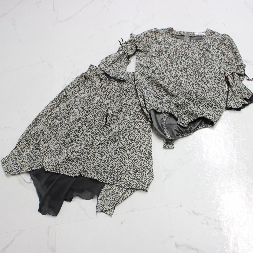 【美品 日本製社交ダンス衣装】上下セット トップス パンツ M UNA ユーナ