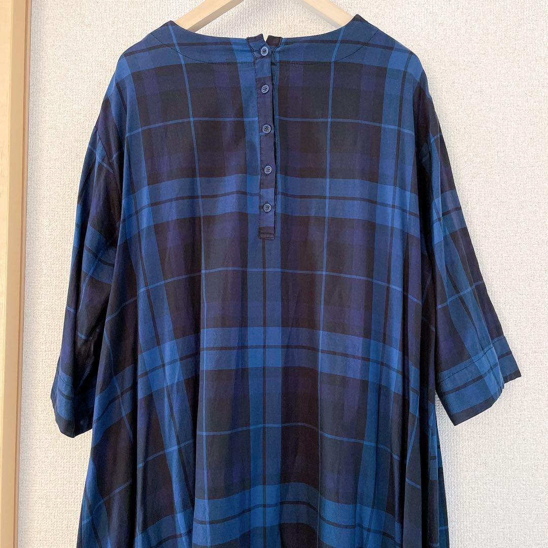 TUTIE チェック ロングワンピース ゆったり