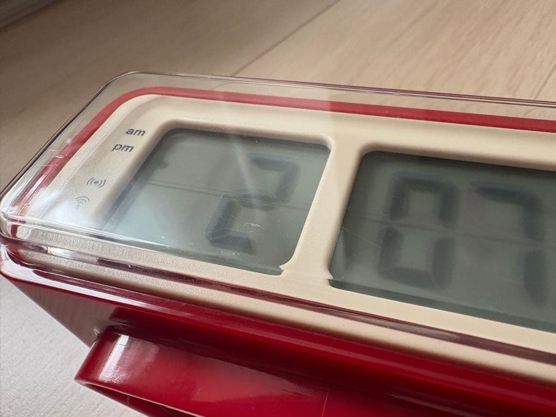 BRUNO ブルーノ　LCDレトロアラームクロック　電波式　 BCR003　赤