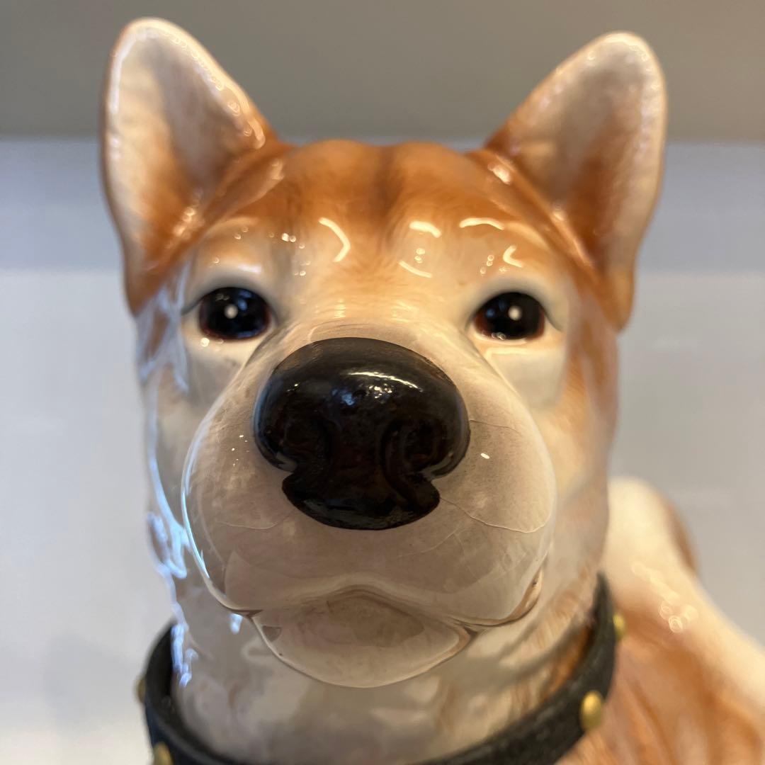 加藤工芸 芝犬 陶器 置物KATO KOUGEI ハンドプリント 38cm