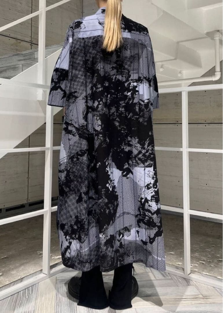 2022年春夏y's 総柄ロングワンピース　ワイズ　ヨウジヤマモト