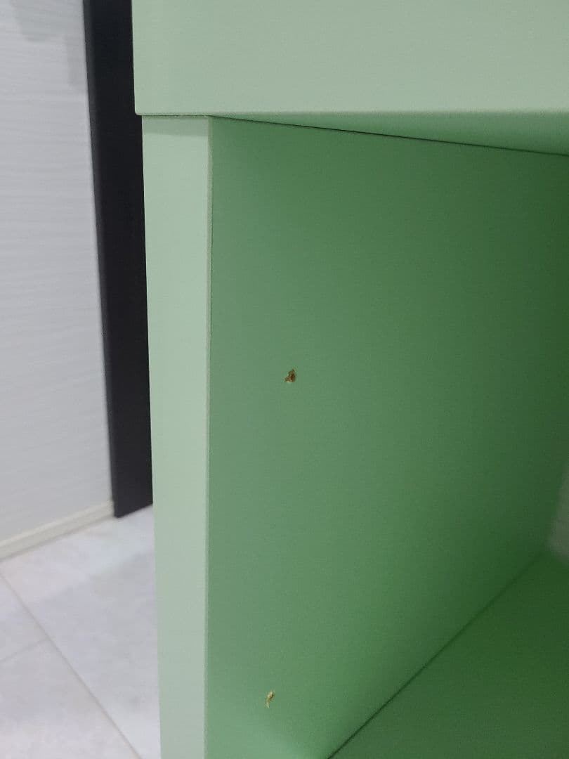 IKEAカラックスグリーンオープンシェルフ 引き戸付き