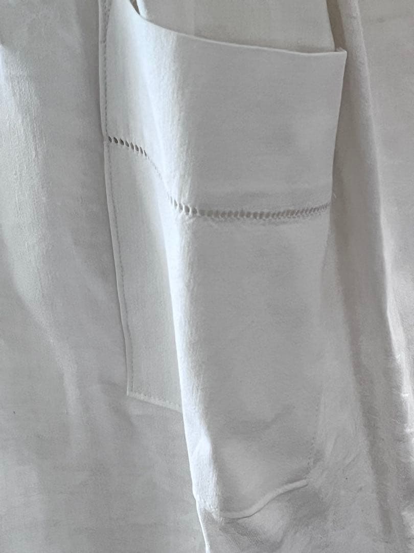 【美品】フランスアンティーク gBダマスクリネン 手刺繍モノグラム エプロン