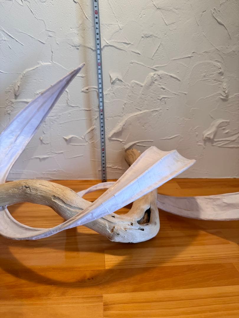 流木アートオブジェ　110cm 和紙　ラタン 一点物 和モダンインテリア