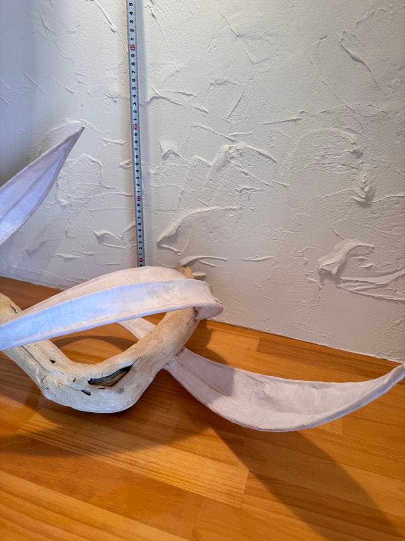 流木アートオブジェ　110cm 和紙　ラタン 一点物 和モダンインテリア