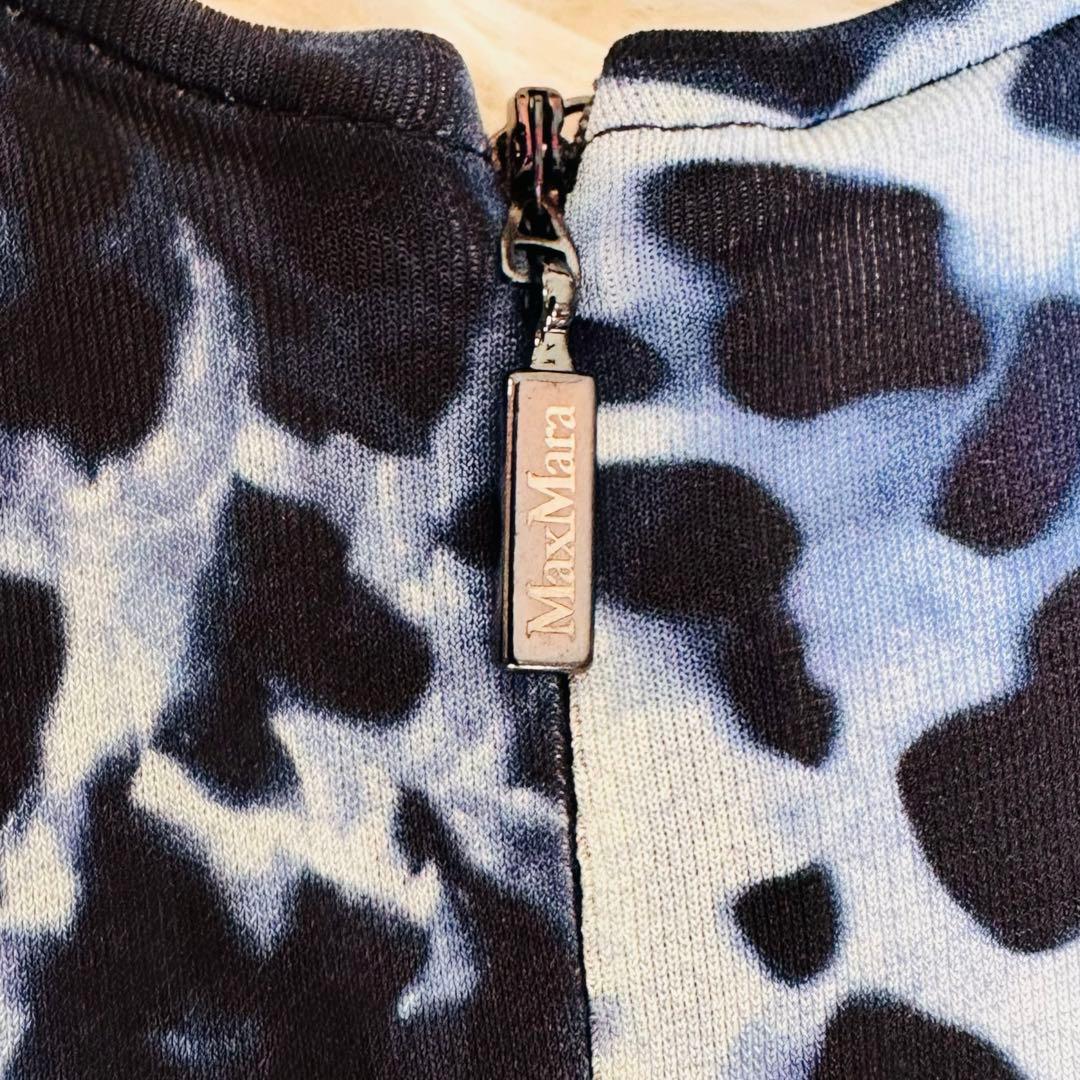 最高級 白タグ MAXMARA カシュクールワンピース 異素材 総柄 ベルト