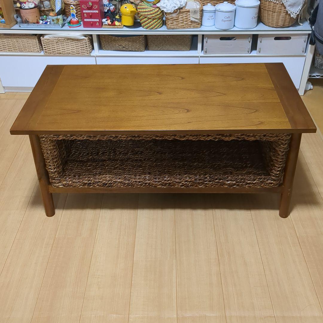送料無料　アパカ素材の収納付きセンターテーブル
