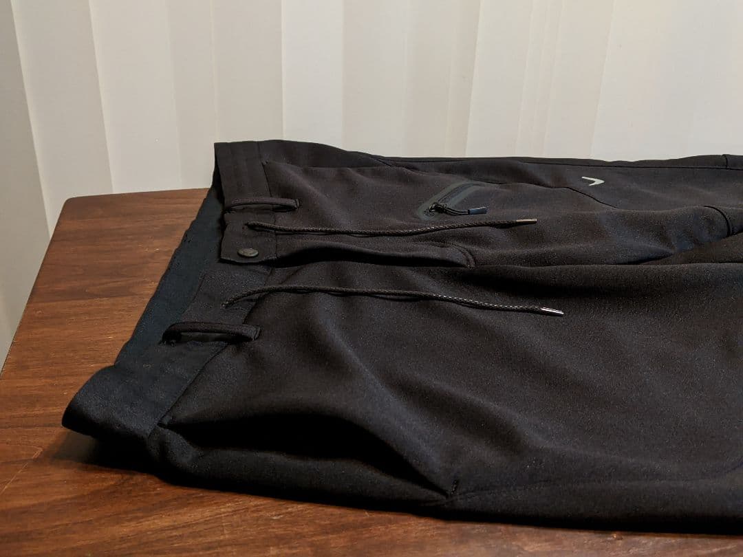 キャロウェイ　デカロゴ　ストレッチ　ロングパンツ　ダンボール　ジョガーパンツ　黒