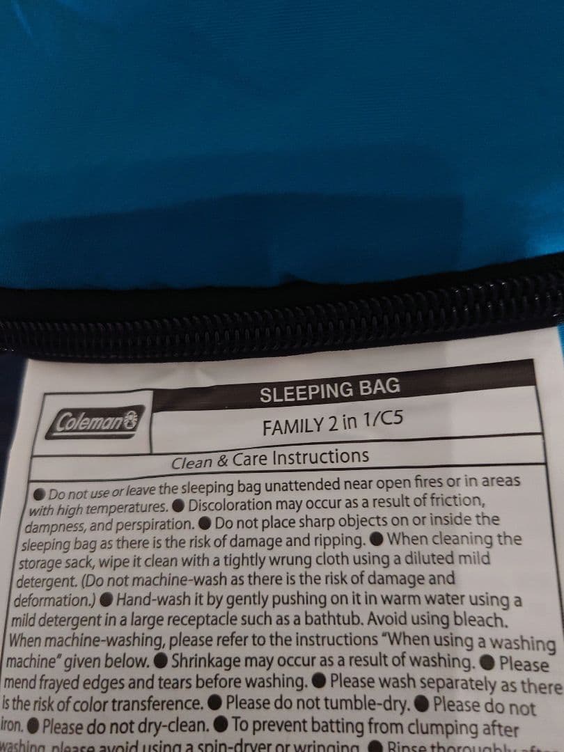 コールマン 寝袋 ファミリー2in1ブルー C5 封筒型