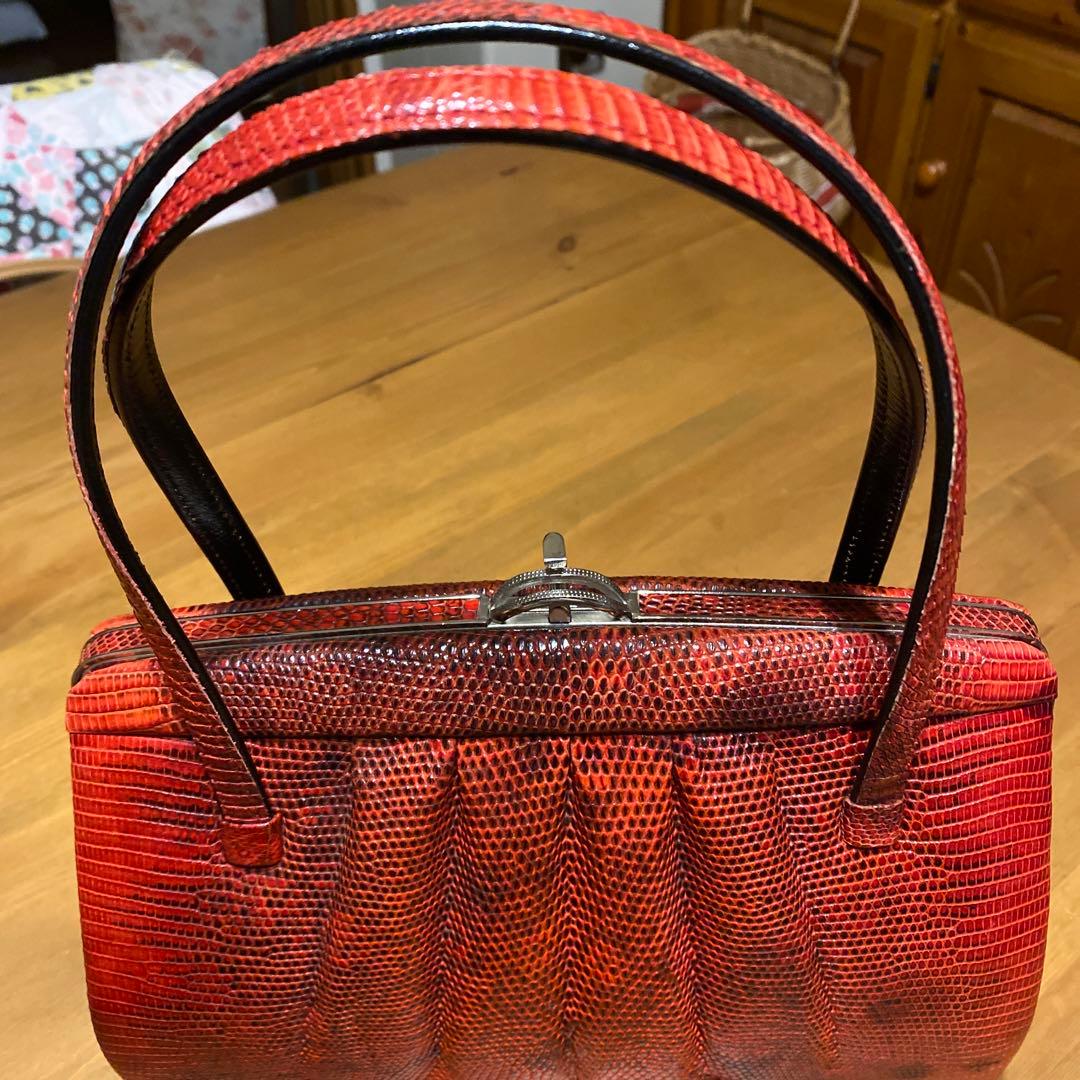 JUJUCO 【超美品】ヴィンテージ 赤 レザー ハンドバッグ