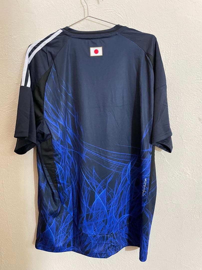 Y-3 日本代表シャツ 青い炎デザイン　XL