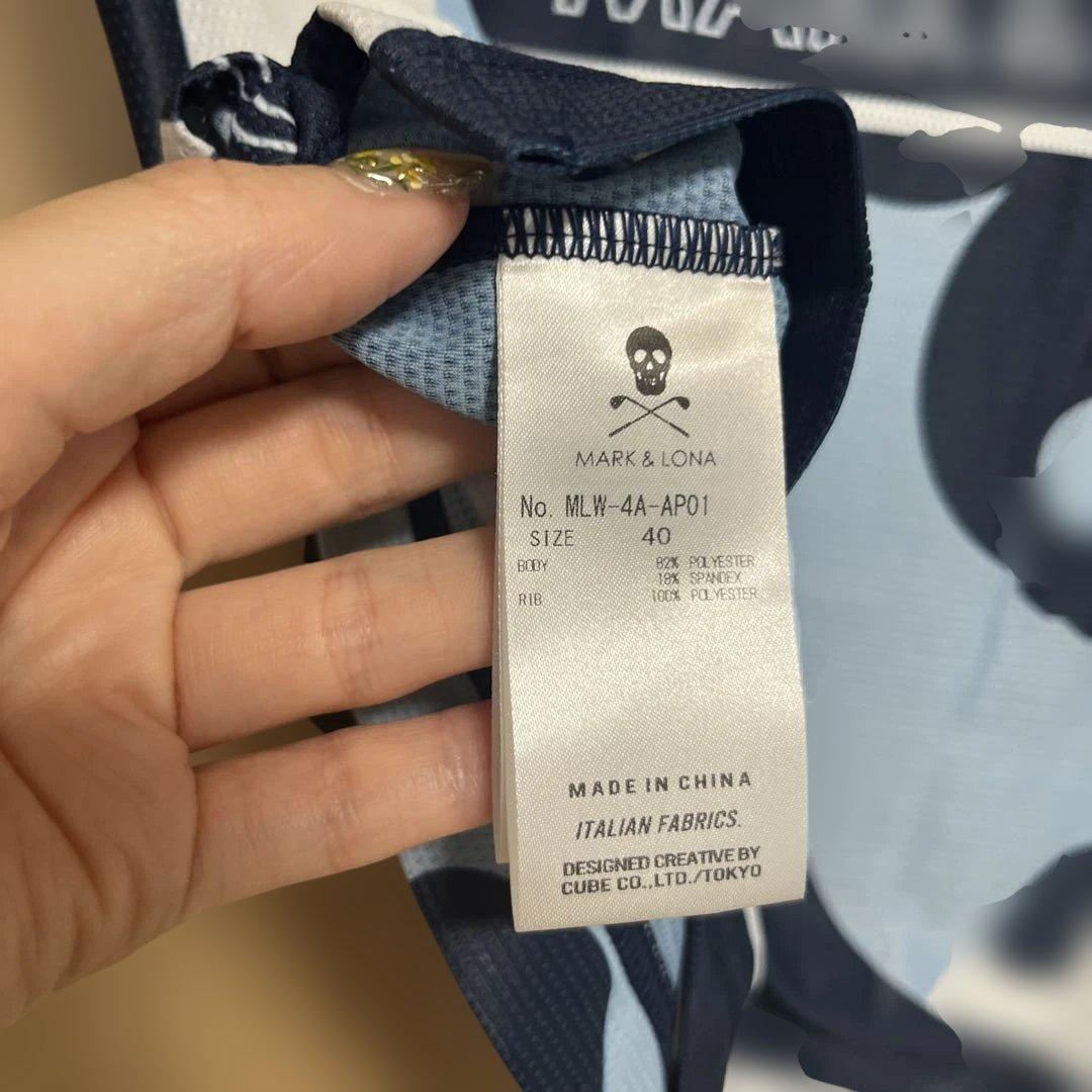 MARK & LONA スカルプリントポロシャツ　レディース　40