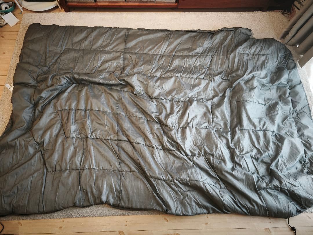 コールマン ハドソンダブル スリーピングバッグ 寝袋 グレー チェック柄内側