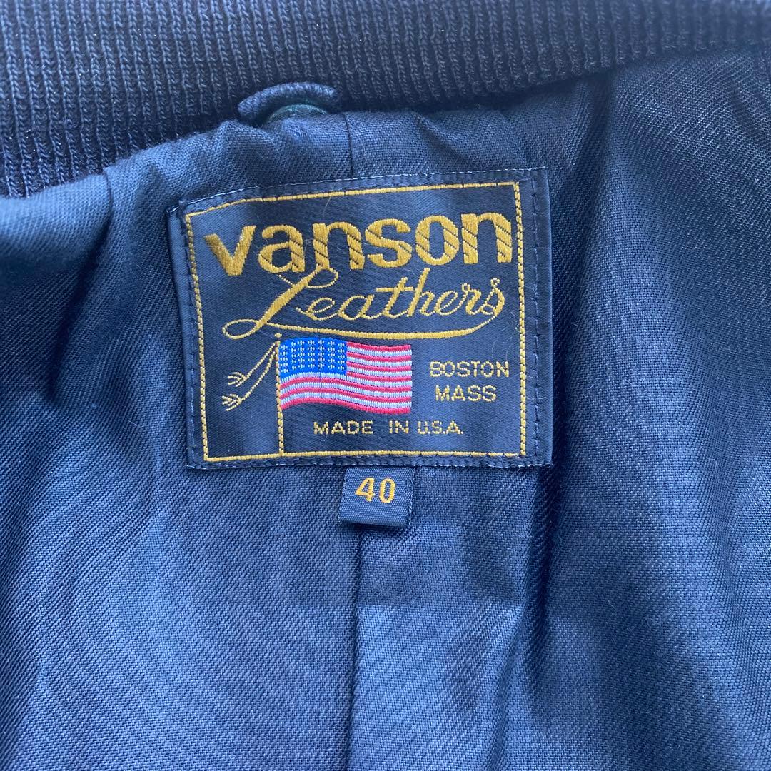 vanson ネイビー レザー ジャケット サイズ40 美品