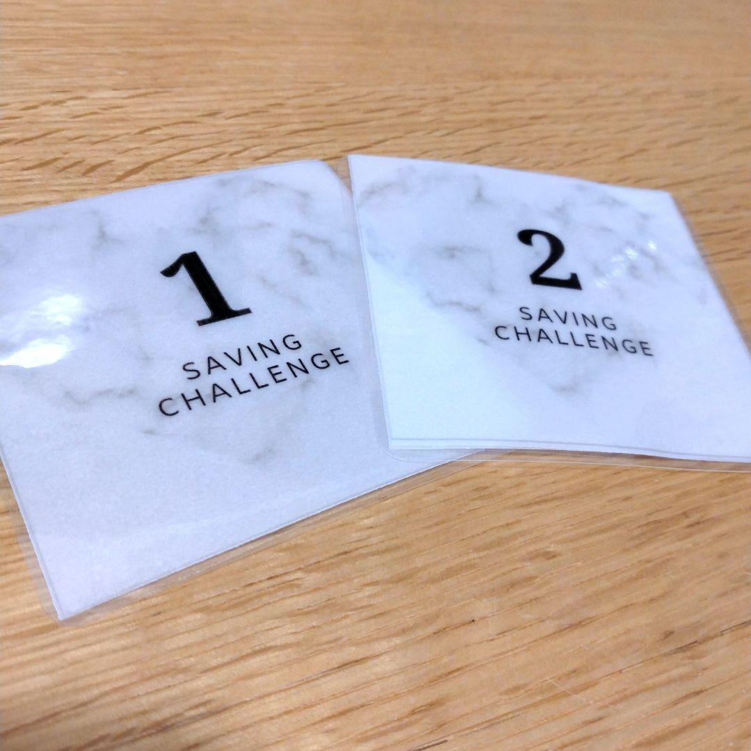 100days saving challenge リフィルのみ　大理石ハート柄